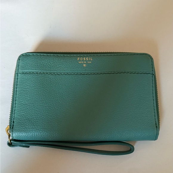 Fossil Handbags - FOSSIL Issue No. 1954 Teal Leather Wristlet Wallet